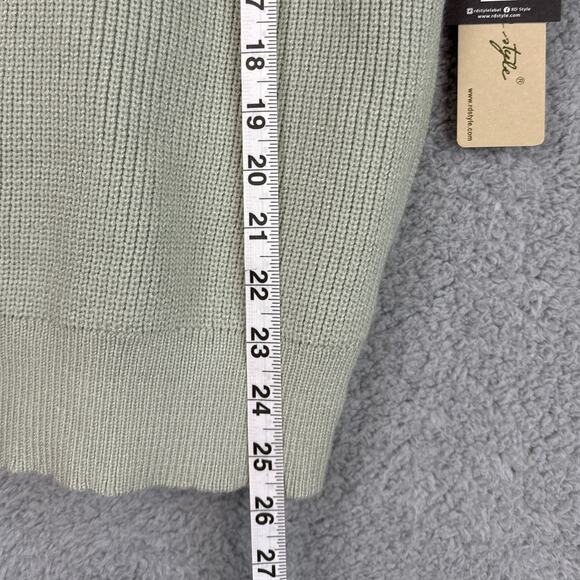 RD Style Womens Boyfriend Sweater V-Neck Moss Green Size L NWT Fall Essential - Picture 4 of 7